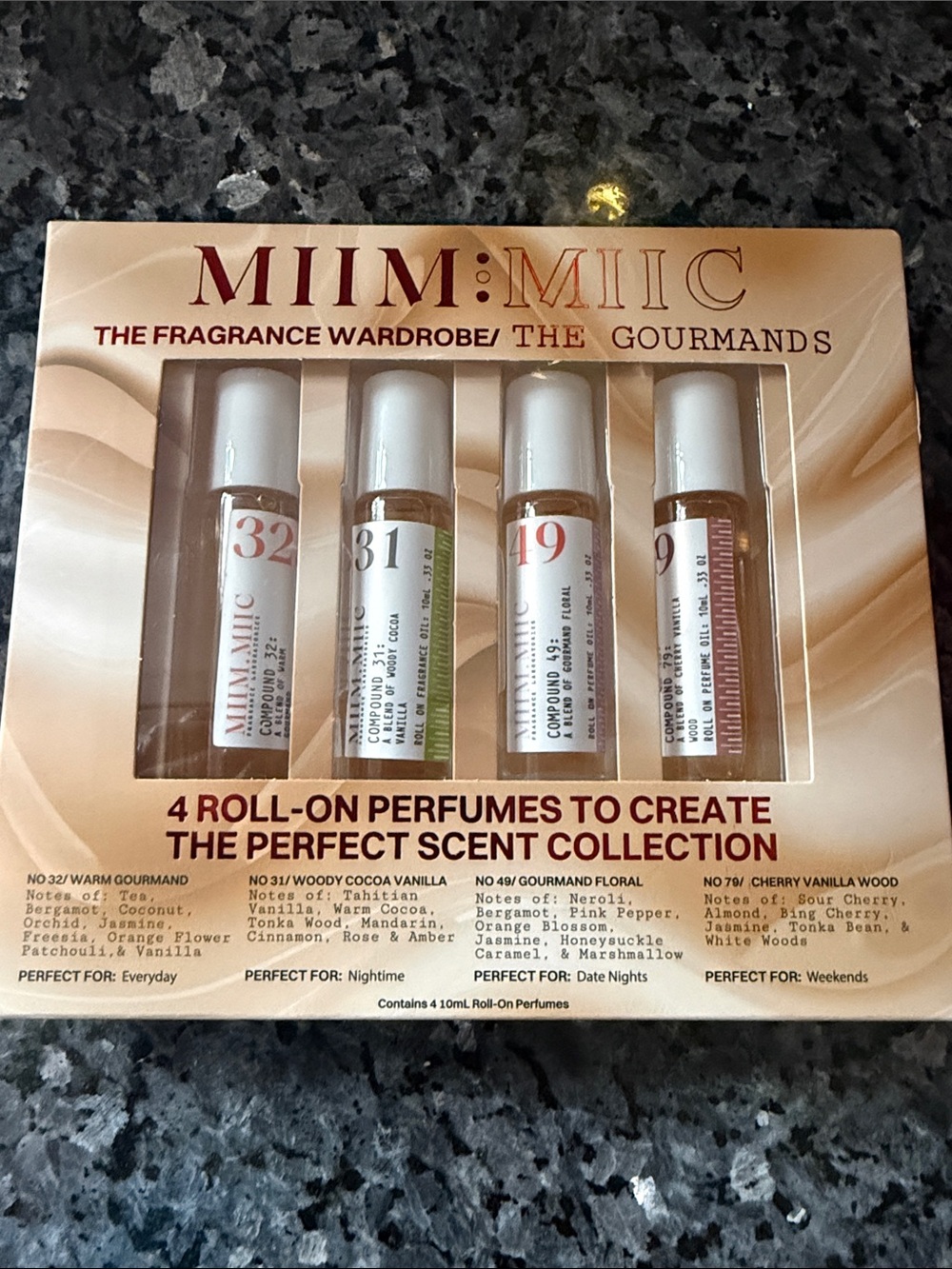 The Fragrance Wardrobe - 4 Roll-On Gourmands Perfume Set (Beige)